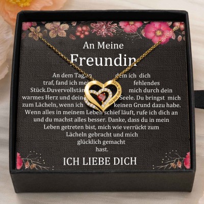 Benutzerdefinierte Paar Namen Herz Halskette mit Geburtssteinen Valentinstag Geschenke