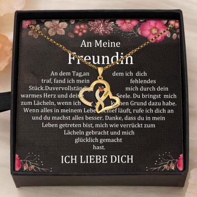 Benutzerdefinierte Paar Namen Herz Halskette mit Geburtssteinen Valentinstag Geschenke