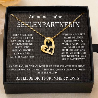 Benutzerdefinierte Paar Namen Herz Halskette mit Geburtssteinen Valentinstag Geschenke