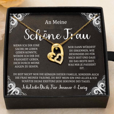 Benutzerdefinierte Paar Namen Herz Halskette mit Geburtssteinen Valentinstag Geschenke