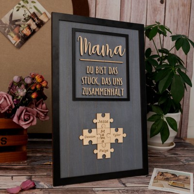 Personalisierte Mama Puzzle Zeichen einzigartige Holzschild für Muttertag Weihnachtsgeschenk