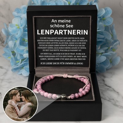 Personalisierte Rope Memorial Foto Projektion Armband mit Bild im Inneren Valentinstag Geschenke für Paare