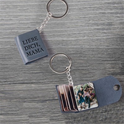 Personalisierte Leder Schlüsselanhänger mit Benutzerdefinierten Fotos für Mama