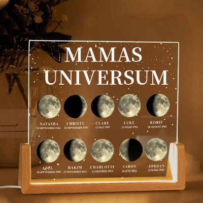 Individuelles Mama Mondphase Nachtlicht von Datum für Muttertag Geschenk