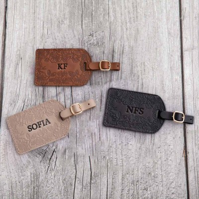 Personalisierte Leder-Gepäckanhänger mit eingraviertem Namen für Reisen Geschenk