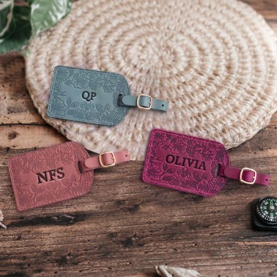 Personalisierte Leder-Gepäckanhänger mit eingraviertem Namen für Reisen Geschenk