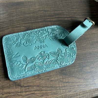 Personalisierte Leder-Gepäckanhänger mit eingraviertem Namen für Reisen Geschenk
