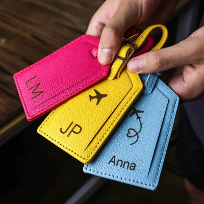 Personalisierte Leder-Gepäckanhänger mit eingraviertem Namen für Reisen Geschenk
