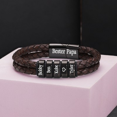 Custom Men's Best Dad Armband mit Perlen Geschenk für Papa Vatertag Geschenke