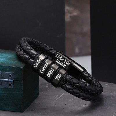 Benutzerdefinierte Männer-Armband mit Perlen Geschenk für Freund Ehemann Geschenke