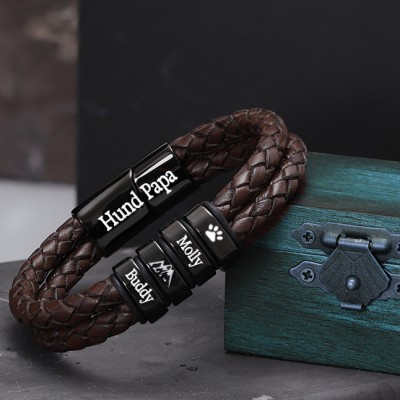 Benutzerdefinierte Männer Hund Papa Armband mit Perlen Geschenk für Tierliebhaber Geschenke