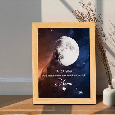 Benutzerdefinierte Mondphase Holz Zeichen Familie Keepsake Geschenke Muttertag Geschenkideen