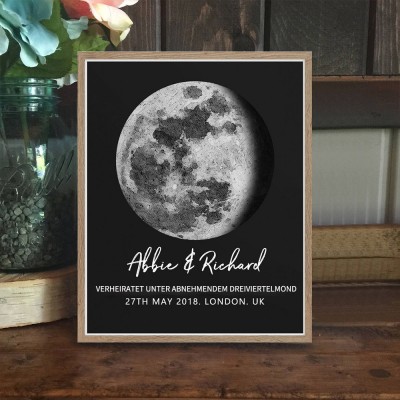 Benutzerdefinierte Paar Mondphase Zeichen Keepsake Geschenke für Weihnachten Valentinstag