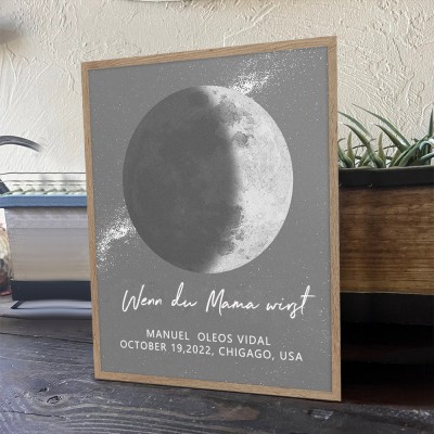 Benutzerdefinierte Paar Mondphase Zeichen Keepsake Geschenke für Weihnachten Valentinstag
