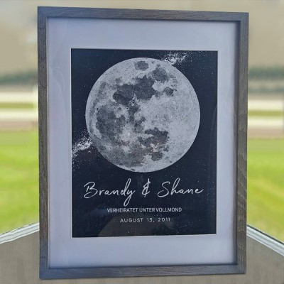 Benutzerdefinierte Paar Mondphase Zeichen Keepsake Geschenke für Weihnachten Valentinstag