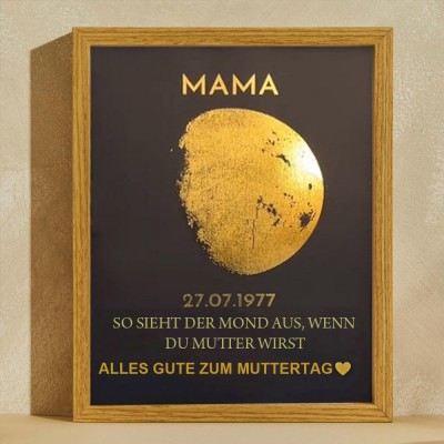 Benutzerdefinierte Mondphase Kunstrahmen für Mama Oma Muttertag Geschenk