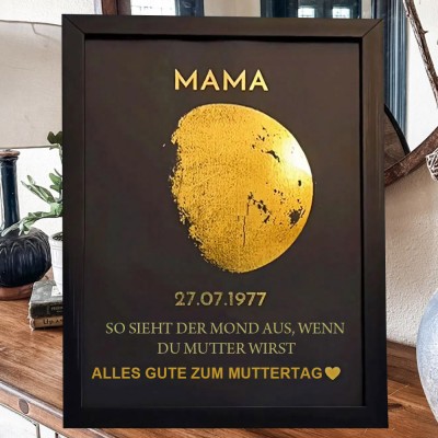 Benutzerdefinierte Mondphase Kunstrahmen für Mama Oma Muttertag Geschenk
