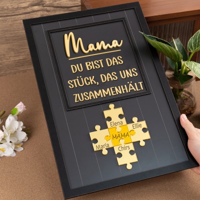 Benutzerdefinierte Mama Puzzle Zeichen mit Namen Stück Das Uns Zusammen für Muttertag Geschenk Hält