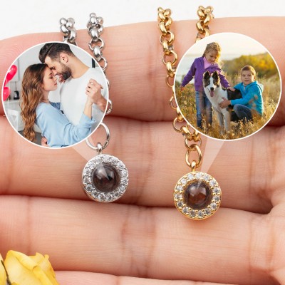 Personalisierte Memorial Foto Projektion Halskette für Soulmate