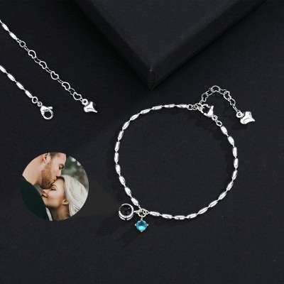 Personalisierte Foto Projektion Armband mit Bild im Inneren Valentinstag Geschenke für Paare