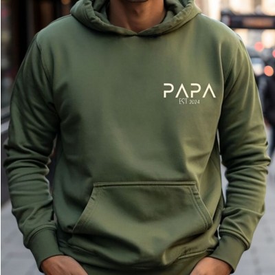 Personalisierte PAPA Hoodie mit Kindernamen Vatertag Geschenk neue Papa Geschenk