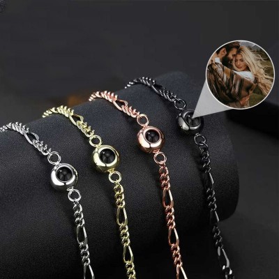 Personalisierte Foto Projektion Armband mit Bild im Inneren Valentinstag Geschenke für Paare