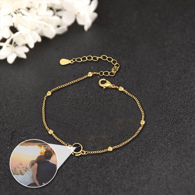 Personalisierte Foto Projektion Armband mit Bild im Inneren Valentinstag Geschenke für Paare