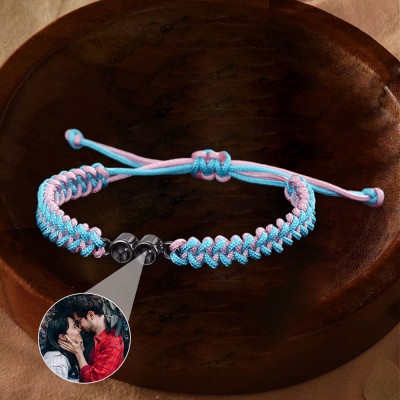 Personalisierte Projektion Armband mit Foto im Inneren für Ehepaar Valentinstag Geschenke