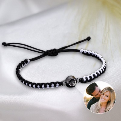 Personalisierte Projektion Armband mit Foto im Inneren für Ehepaar Valentinstag Geschenke