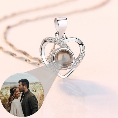 Personalisierte Herz Foto Projektion Halskette für Soulmate Valentinstag