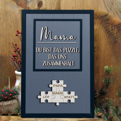 Benutzerdefinierte Mama Puzzle Zeichen mit Namen Stück Das Uns Zusammen für Muttertag Geschenk Hält