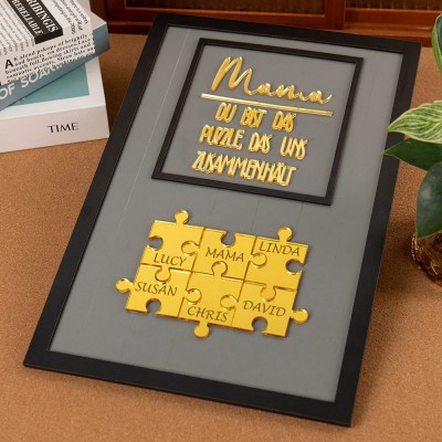 Benutzerdefinierte Mama Puzzle Zeichen mit Namen Stück Das Uns Zusammen für Muttertag Geschenk Hält