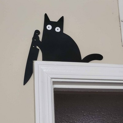 Halloween Lustige Schwarze Katze Tür Topper Home Corner Decor