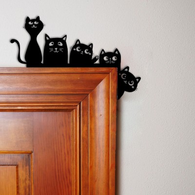 Halloween Schwarz Katze Tür Topper Home Ecke Zeichen Geschenk für Katzenliebhaber