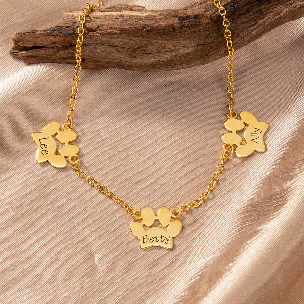 Bracelet personnalisé avec pendentif de patte d’animal de compagnie pour les amoureux des animaux de compagnie
