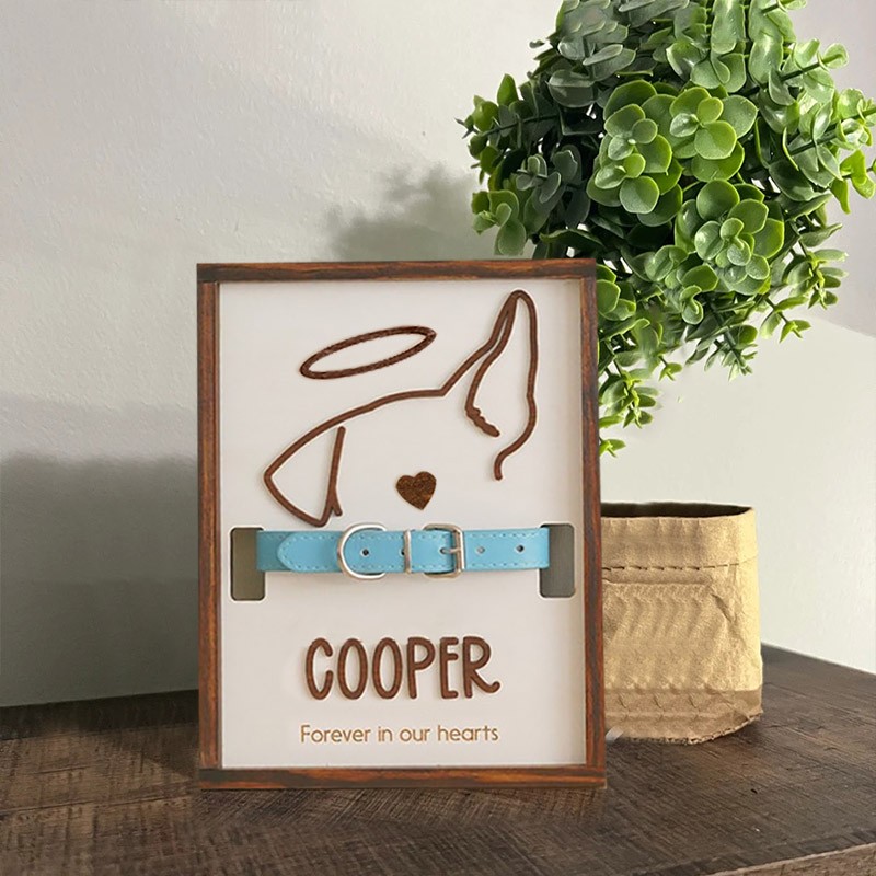 Perte personnalisée du cadre de collier pour animaux de compagnie Cadeau commémoratif pour les amoureux des animaux de compagnie