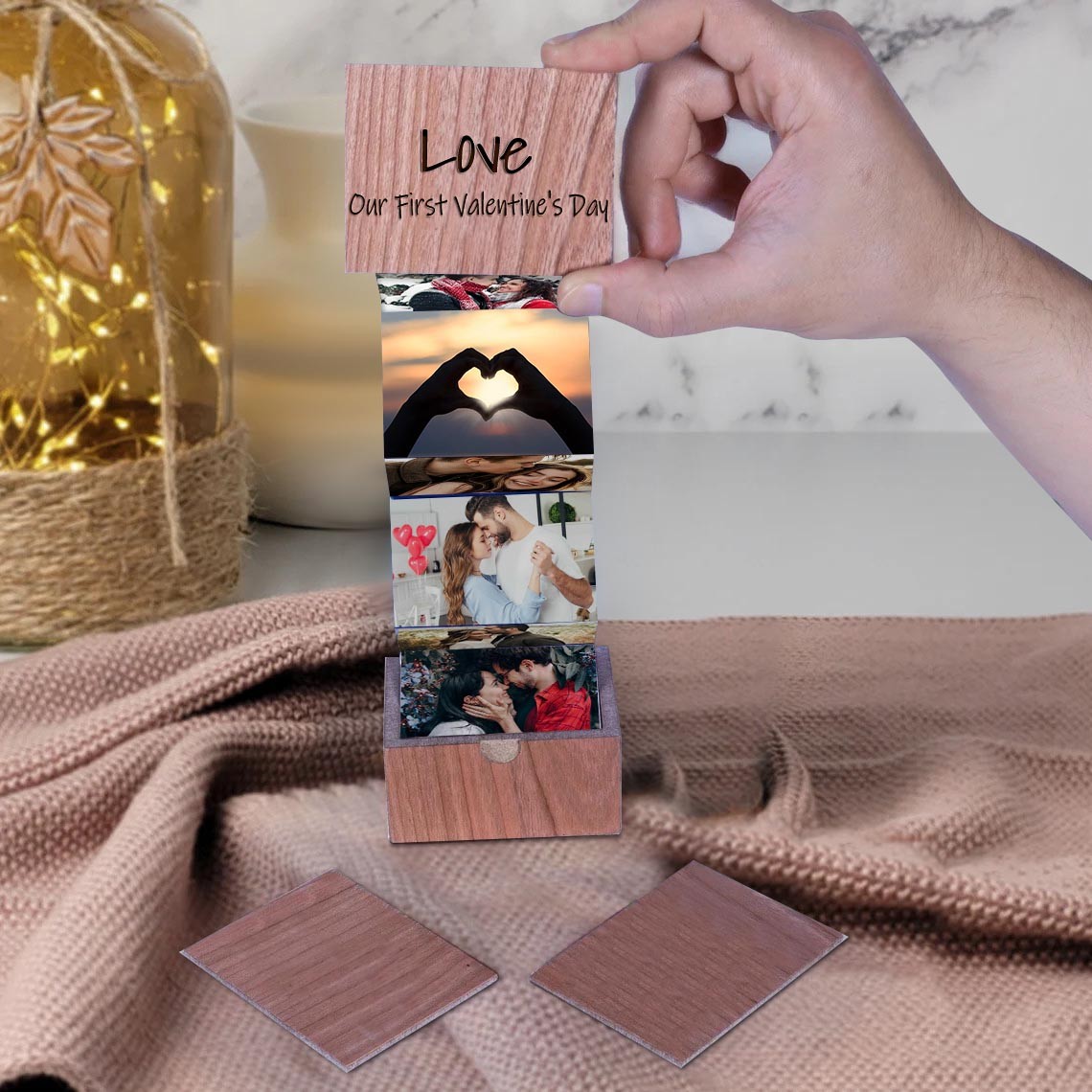 Boîte photo coulissante personnalisée pour l’anniversaire de la Saint-Valentin