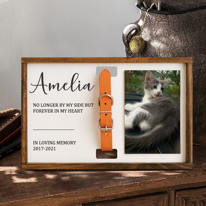 Perte personnalisée du cadre de collier pour animaux de compagnie Cadeau commémoratif pour les amoureux des animaux de compagnie