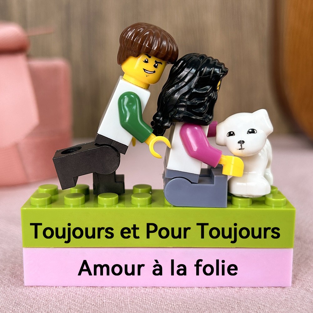 Figurines Miniatures de Couple Personnalisées avec Ses Prénoms à Elle et Lui Cadeau pour la Saint-Valentin