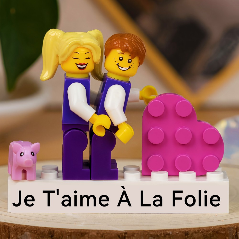 Figurines Miniatures de Couple Personnalisées avec Prénoms pour Petit Ami et Petite Amie Cadeau de Saint-Valentin