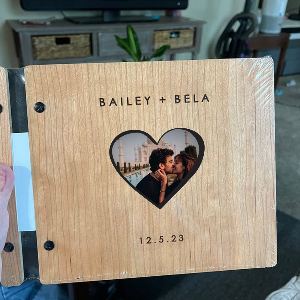 Notre livre d’aventure Album de couple en bois personnalisé pour le cadeau d’anniversaire de la Saint-Valentin