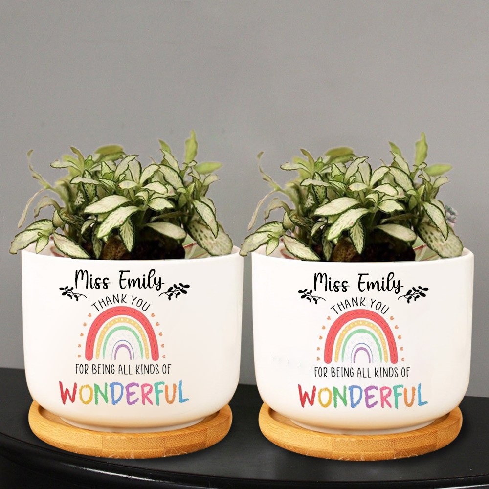 Cadeau personnalisé d'appréciation pour enseignant, pot de fleurs de remerciement