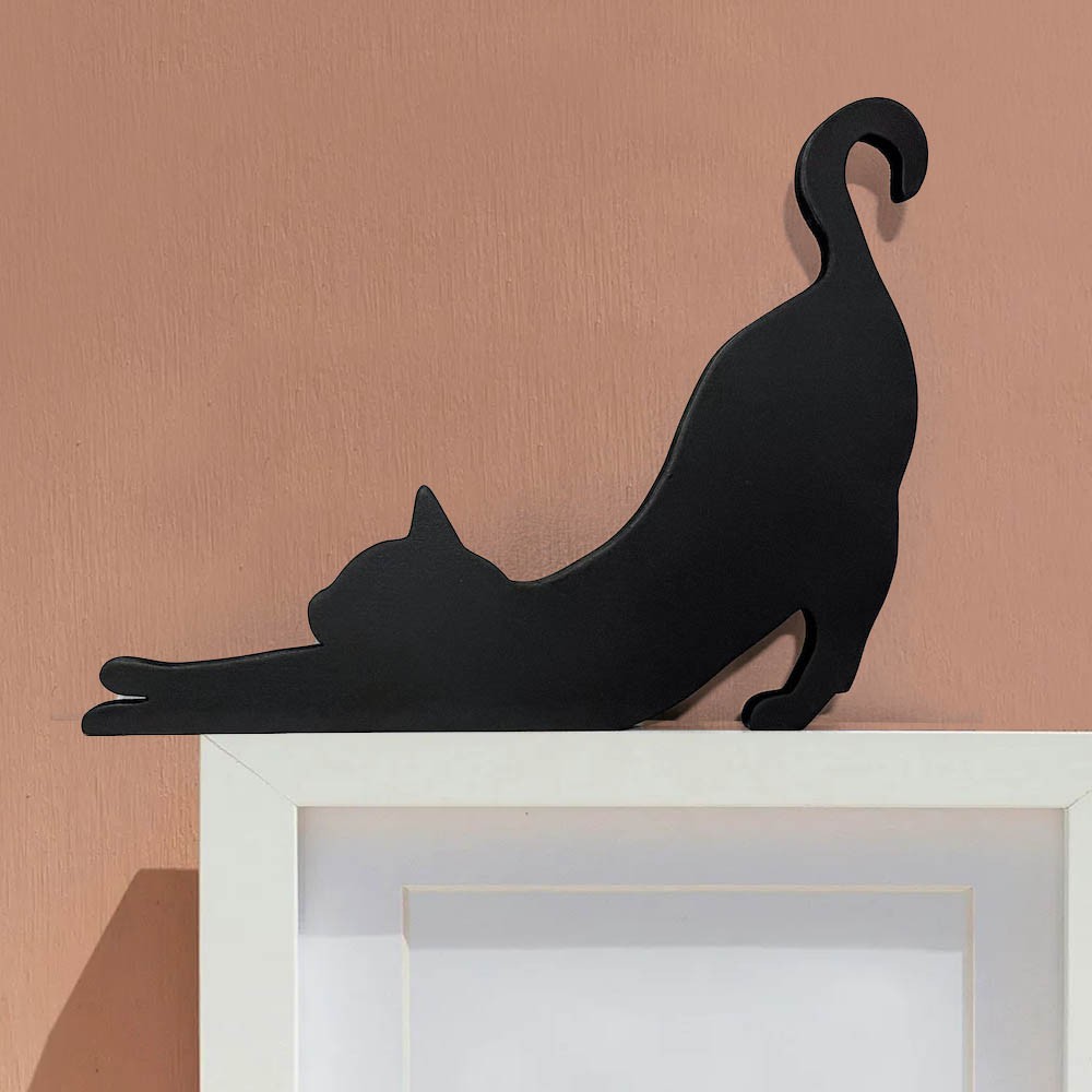 Décoration de porte de chat noir drôle d'halloween, décor de coin de maison