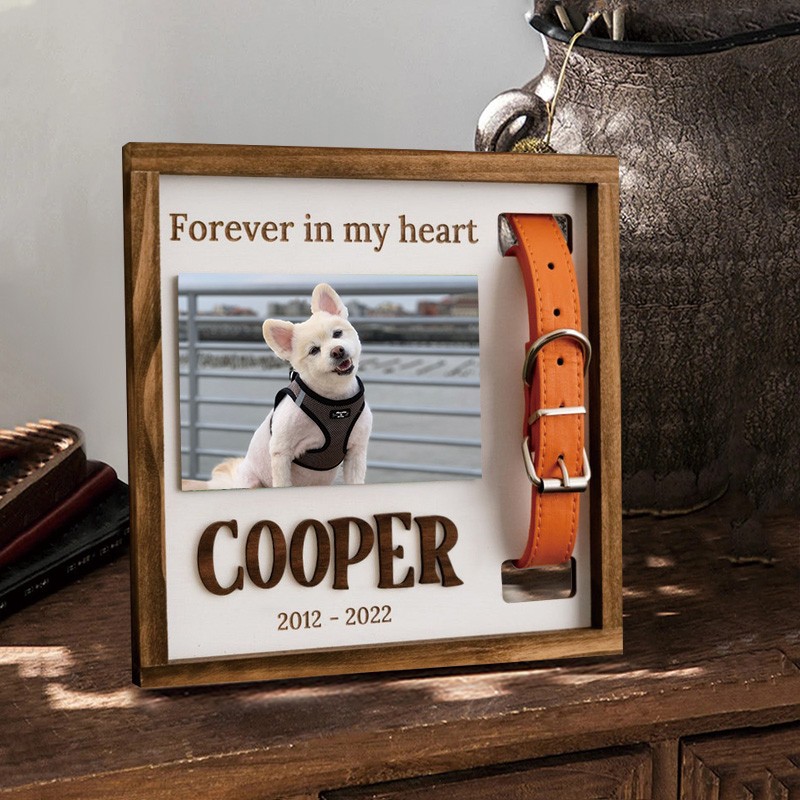 Perte personnalisée du cadre de collier pour animaux de compagnie Cadeau commémoratif pour les amoureux des animaux de compagnie