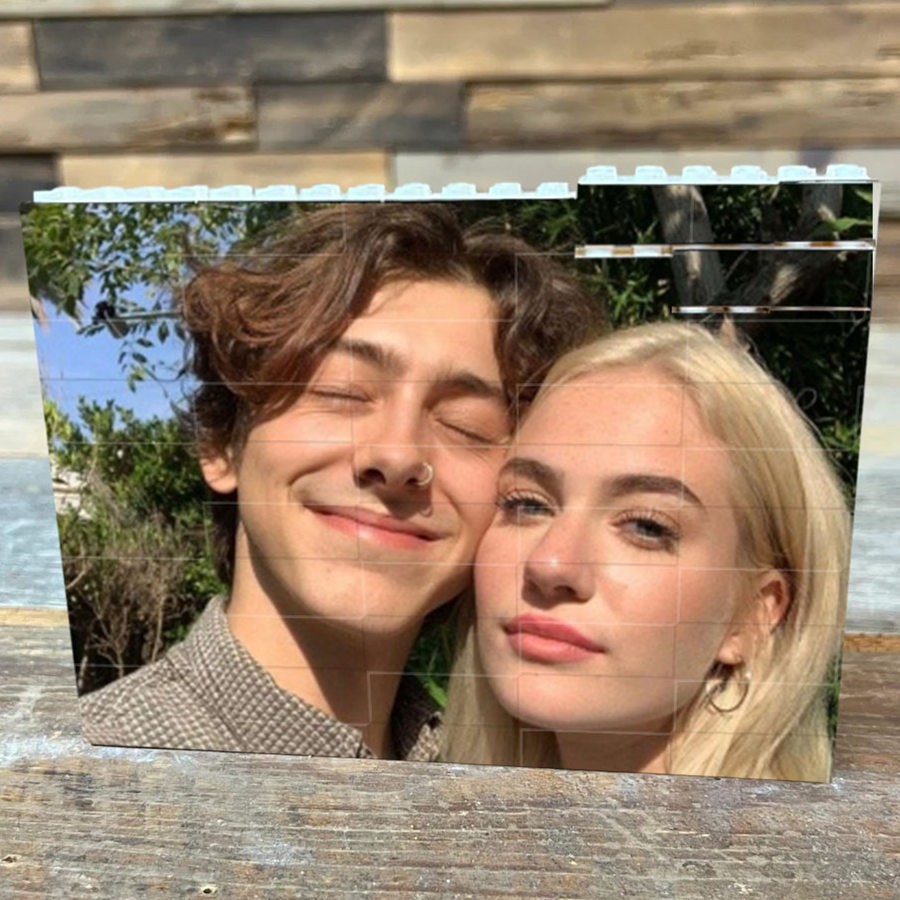 Puzzle en Blocs de Construction Photo Personnalisé pour Couples Cadeau Saint-Valentin Anniversaire Fête