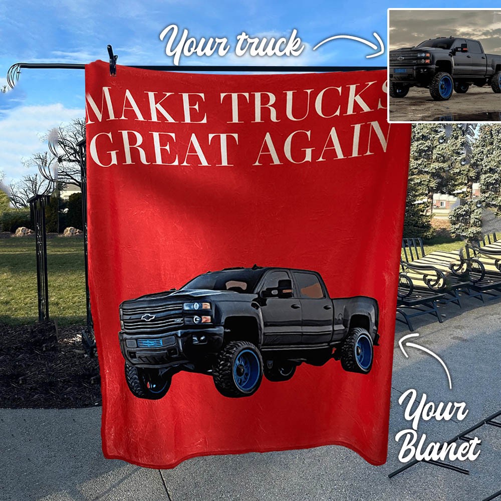 Personnalisé Make Trucks Great Again Couverture polaire de camion pour la Saint-Valentin