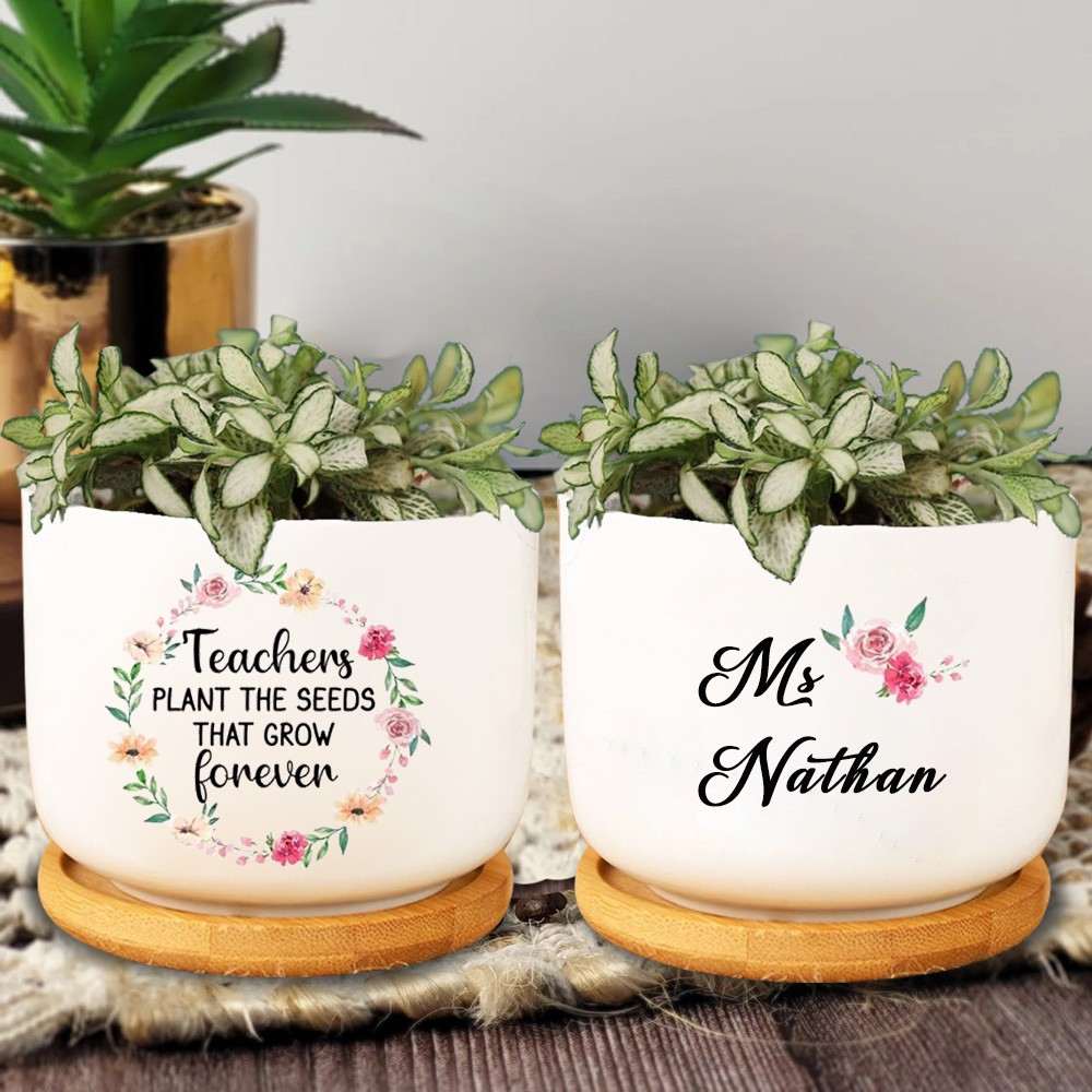 Cadeau personnalisé d'appréciation pour enseignant, pot de fleurs de remerciement