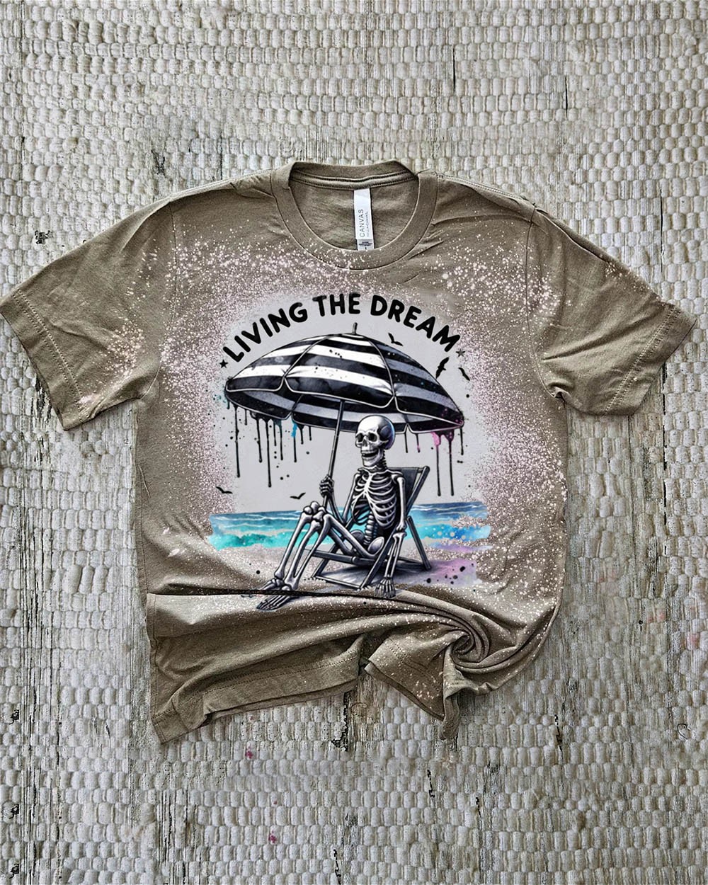 Sweat à capuche vintage Beachy Dream Skeleton pour les idées cadeaux d'Halloween