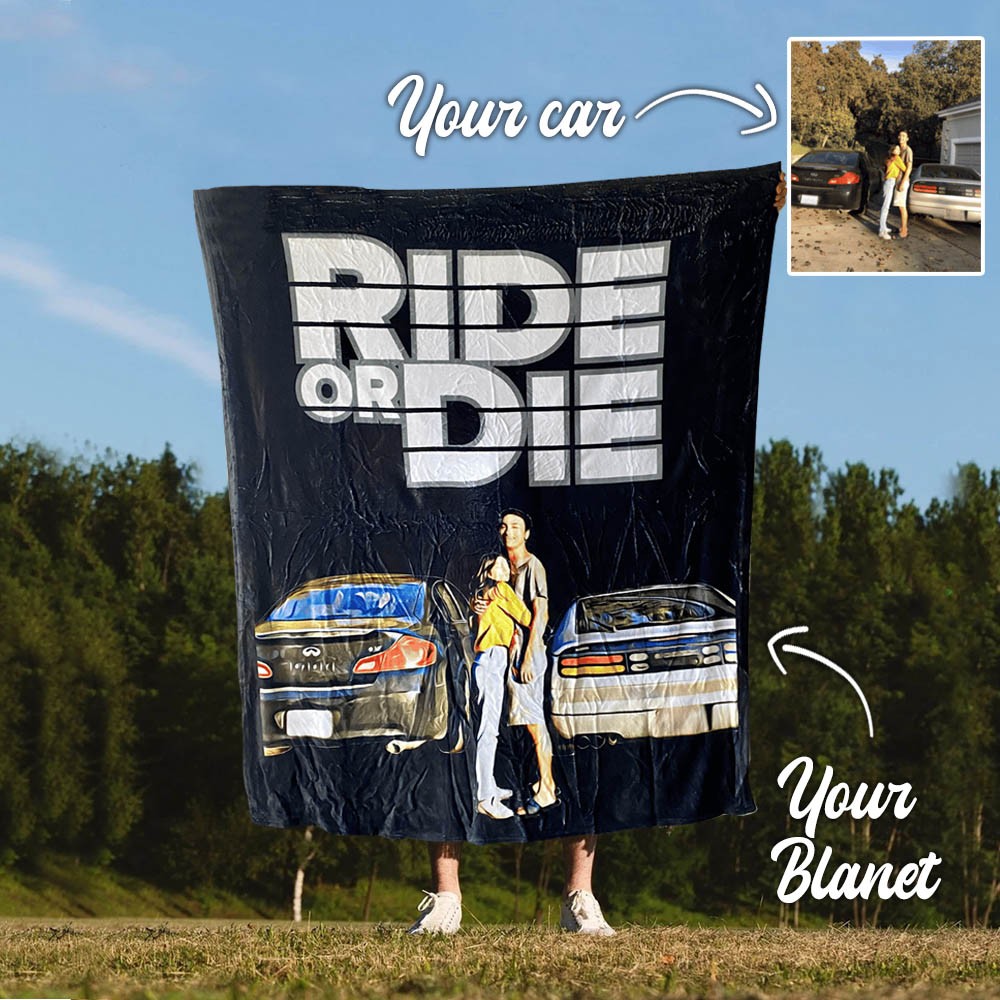 Couverture polaire personnalisée Ride or Die Car pour lui