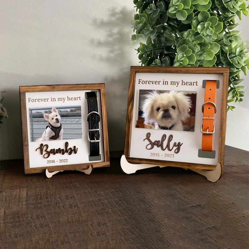 Perte personnalisée du cadre de collier pour animaux de compagnie Cadeau commémoratif pour les amoureux des animaux de compagnie